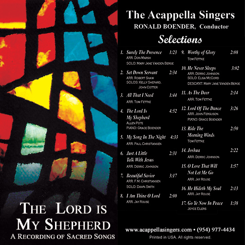 The Lord is my Shepherd  CD by the Acappella Singers